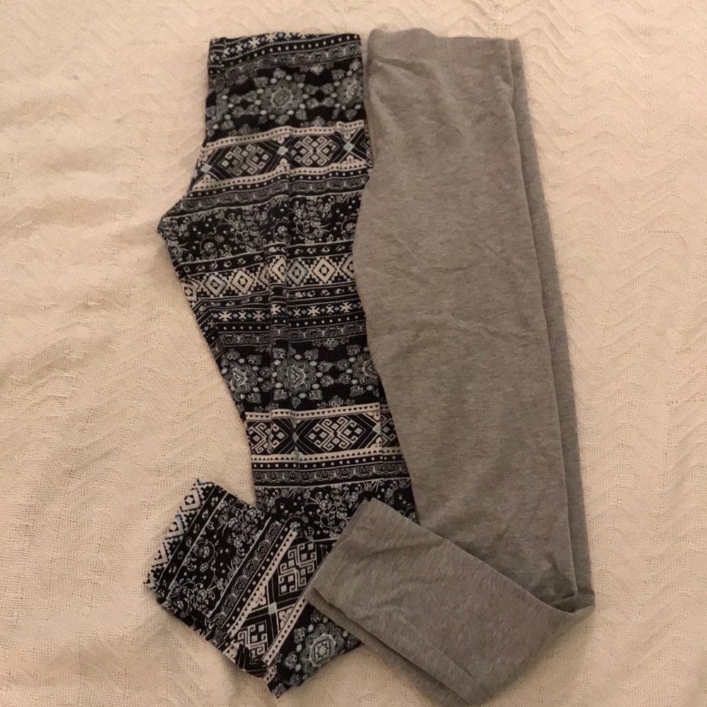two pairs of leggings